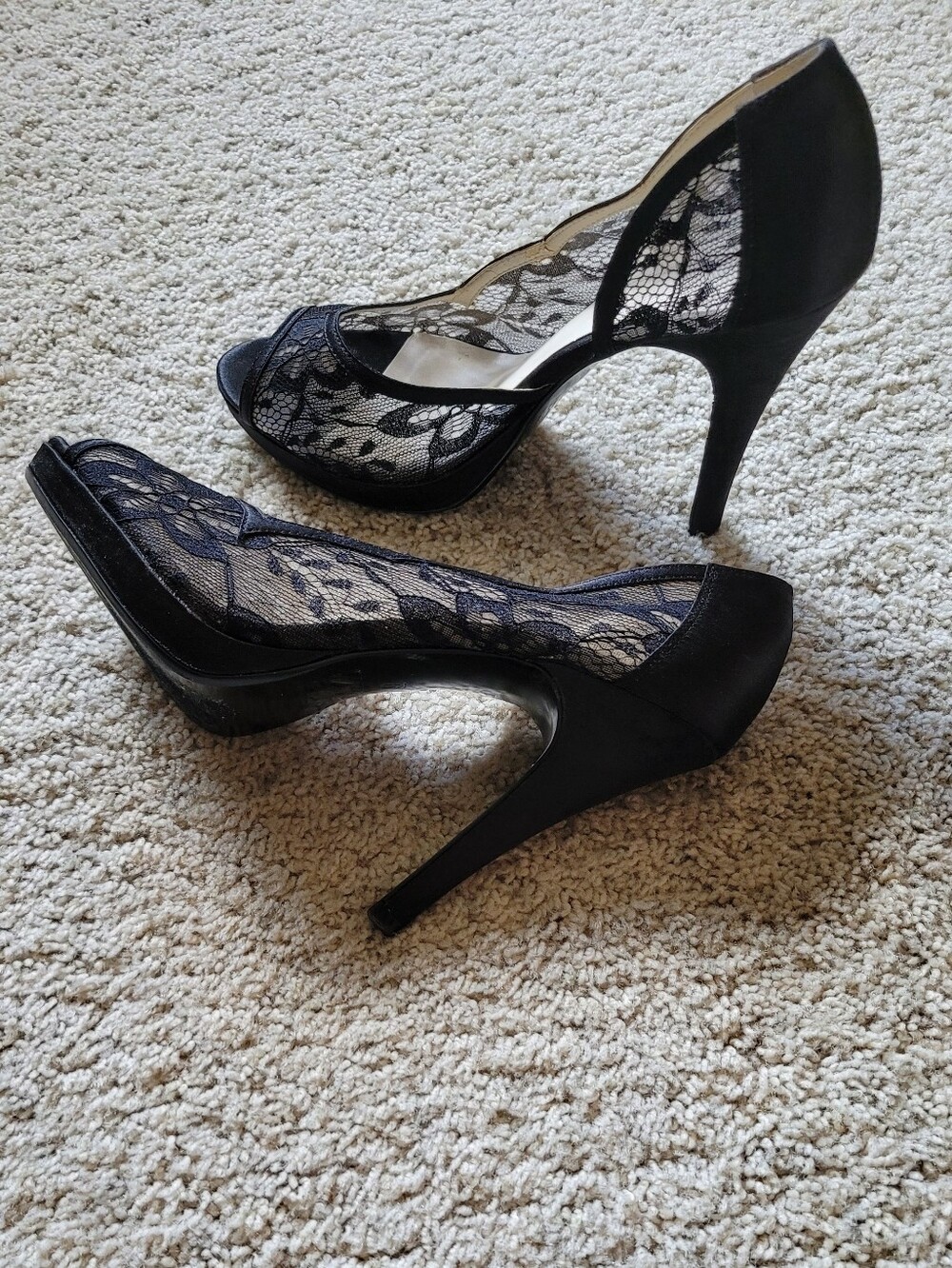 Sexy And Stylish Black Lace Heels 9 - Picture 2 of 5